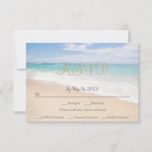 Beach Themed Seaside Wedding RSVP Card