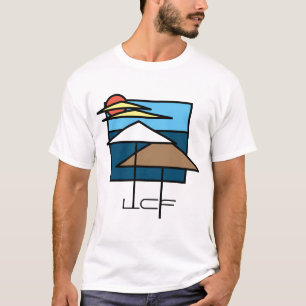 Beach Themed Tee Shirt, Mens Black