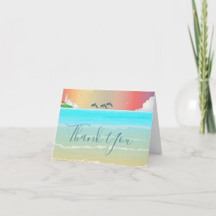 Beach Themed Thank You Note Blank Inside Card