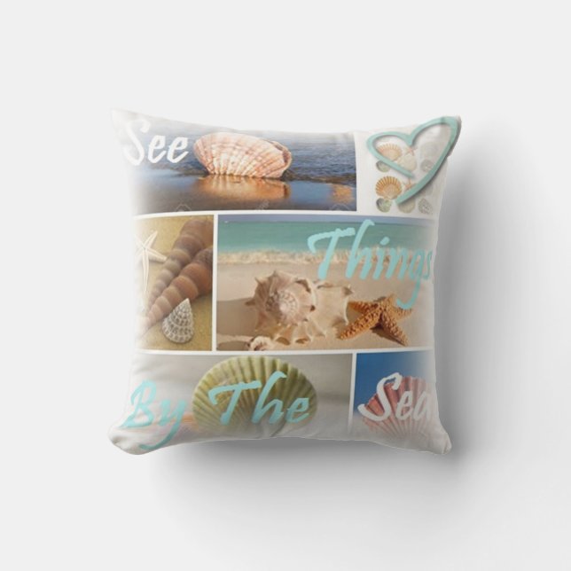 Beach Themed Throw Pillow (Front)