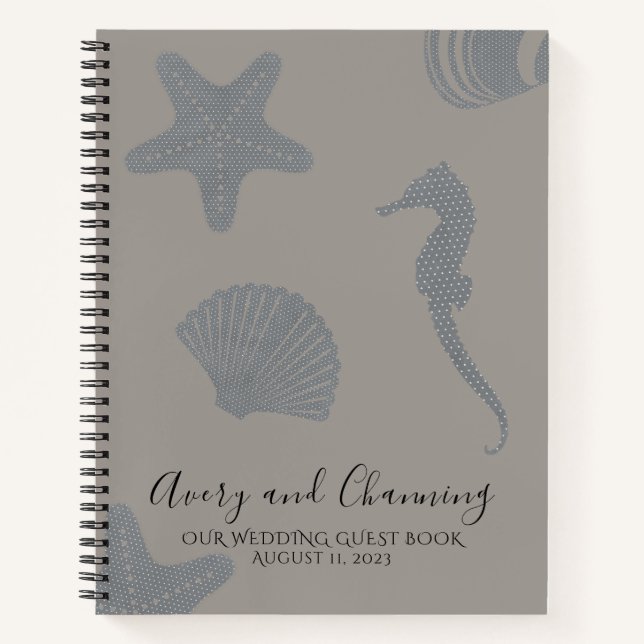 Beach Themed Wedding Guest Book (Style 2) (Front)