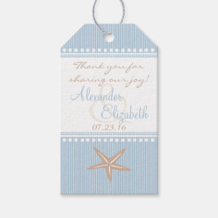 Beach Themed Wedding Guest Favour Thank You Blue Gift Tags