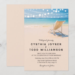 Beach Themed Wedding Invitation