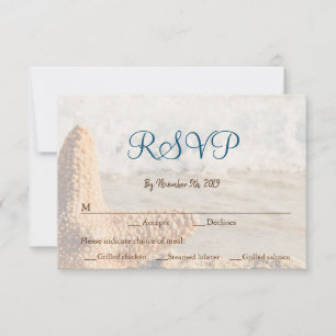 Beach Themed Wedding RSVP Card