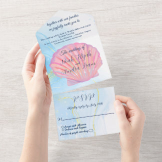 Beach-Themed Weddings  All In One Invitation