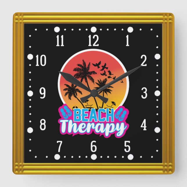 Beach Therapy-18920 Square Wall Clock (Front)