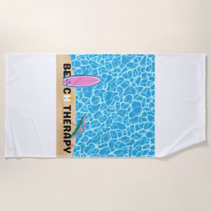 Beach Therapy Surfboard Summer Aesthetic Poster Towel