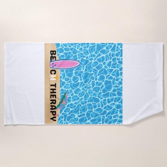 Beach Therapy Surfboard Summer Aesthetic Poster Towel (Front)