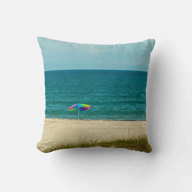 Beach Throw Pillow by Sailing Hideaway (Front)