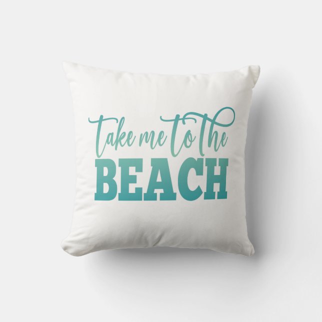 Beach Throw Pillow Ocean Saying (Front)