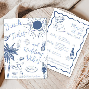 Beach Tides and Wedding Vibes Bachelorette Party Invitation