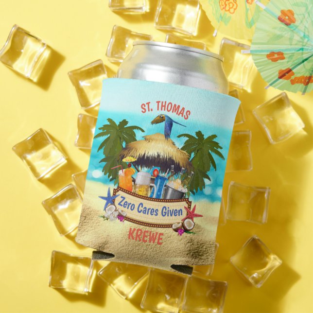 Beach Tiki Bar Can Cooler (In Situ Summer)