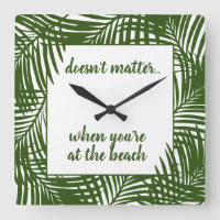 Beach Time Modern Green Palm Leaf Pattern