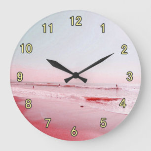 Beach time!, relaxing beautiful beach large clock