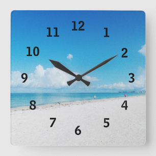 Beach Time Square Wall Clock