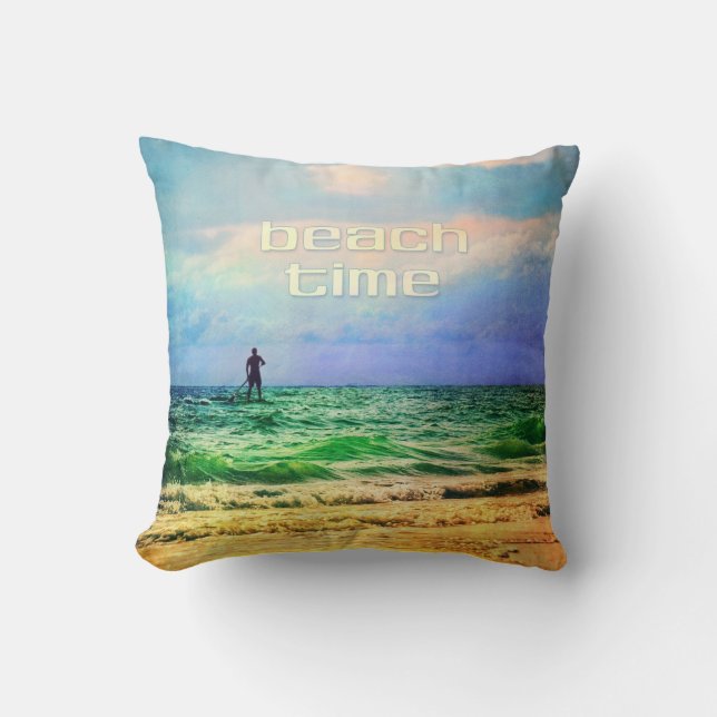 Beach Time Throw Pillow (Front)
