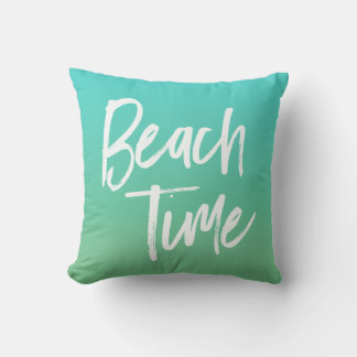 Beach Time Turquoise Ombre Cushion
