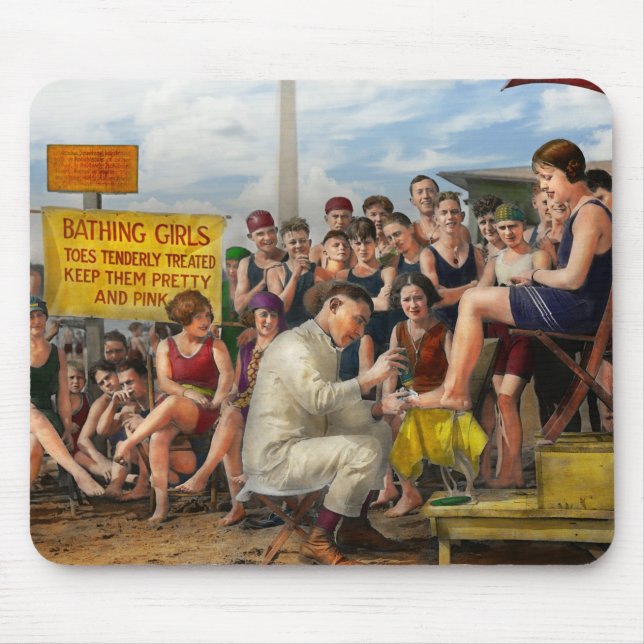 Beach - Toes Tenderly Treated 1922 Mouse Mat (Front)