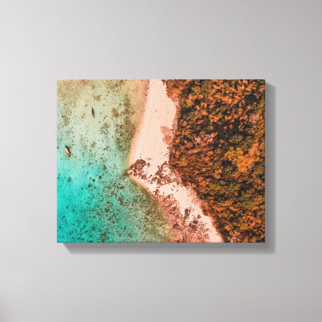 beach top-view photography during daytime canvas print (Front)