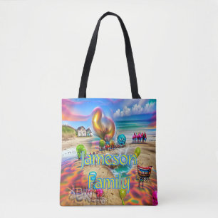 Beach Tote Bag Family Sand Welcome Balloons
