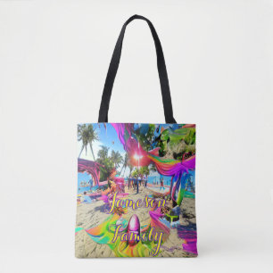 Beach Tote Bag Family Sand Welcome Balloons