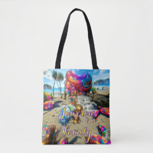 Beach Tote Bag Family Sand Welcome Balloons