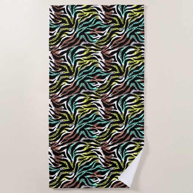 Beach Towel-Animal Print Beach Towel (Front)