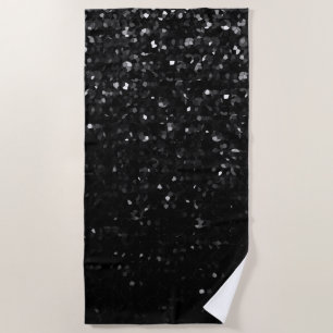 Beach Towel Black Crystal Bling Strass