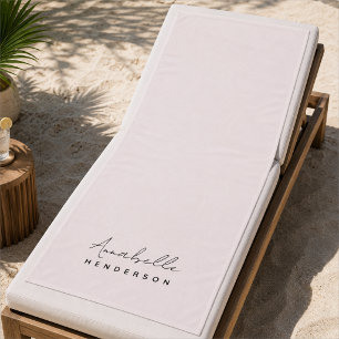 Beach Towel   Blush Pink Custom Name Pool Towels