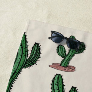 Beach Towel Cat Fish Cactus
