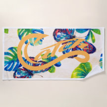 Beach Towel. Catch. Butterflies