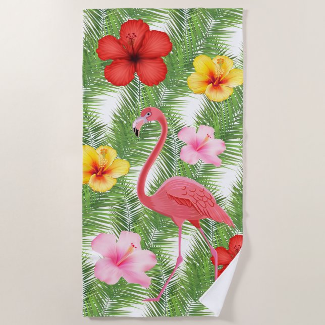 Beach Towel-Flamingo Towel (Front)