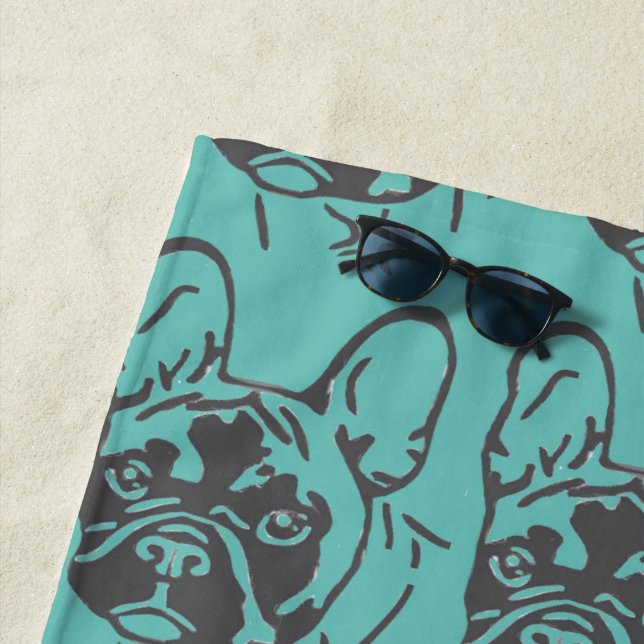 Beach Towel French Bulldog (In Situ)