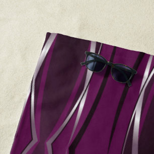Beach Towel - Magenta Silver Retro