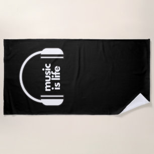 Beach Towel Music is Life