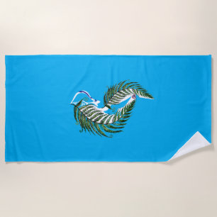 Beach Towel NZ Aotearoa Fern Design