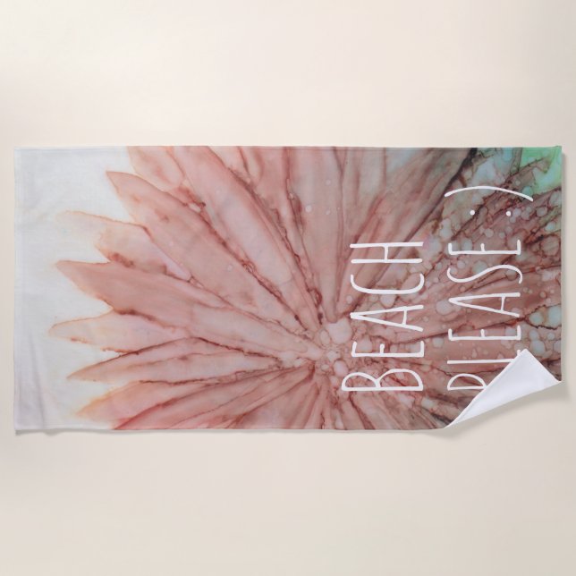Beach Towel "Pinkish/Beach Please" (Front)