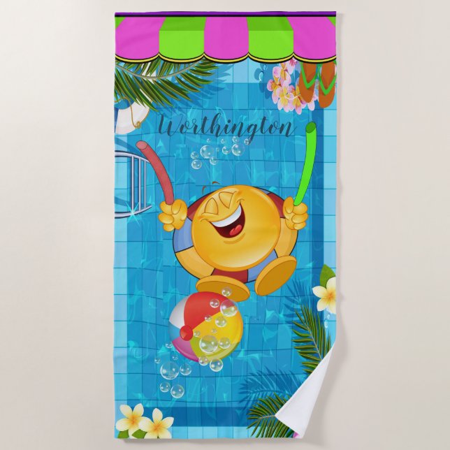 Beach Towel Pool Smiles 2 (Front)
