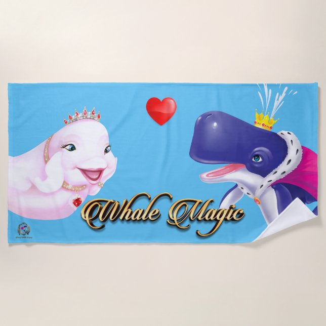 Beach Towel Prince & Princess of Whales LOVE! (Front)