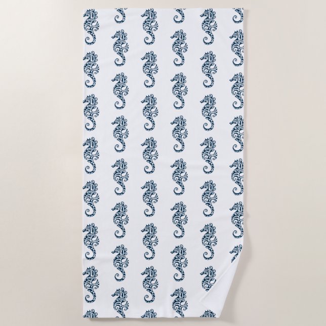 Beach Towel--Sea Horse Beach Towel (Front)