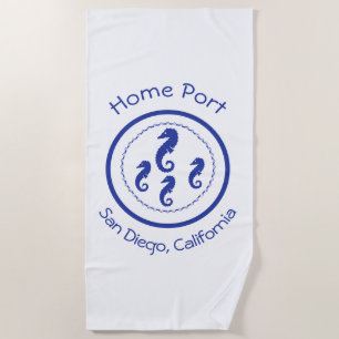 Beach Towel - Sea Horses Home Port