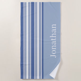 Beach Towel Spring Rugged Blue & White Stripe