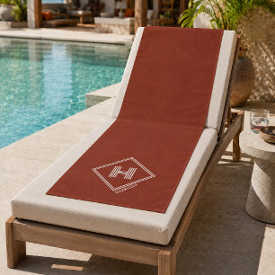Beach Towel Stylish Geometric Initial Monogram