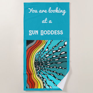 Beach towel sun waves