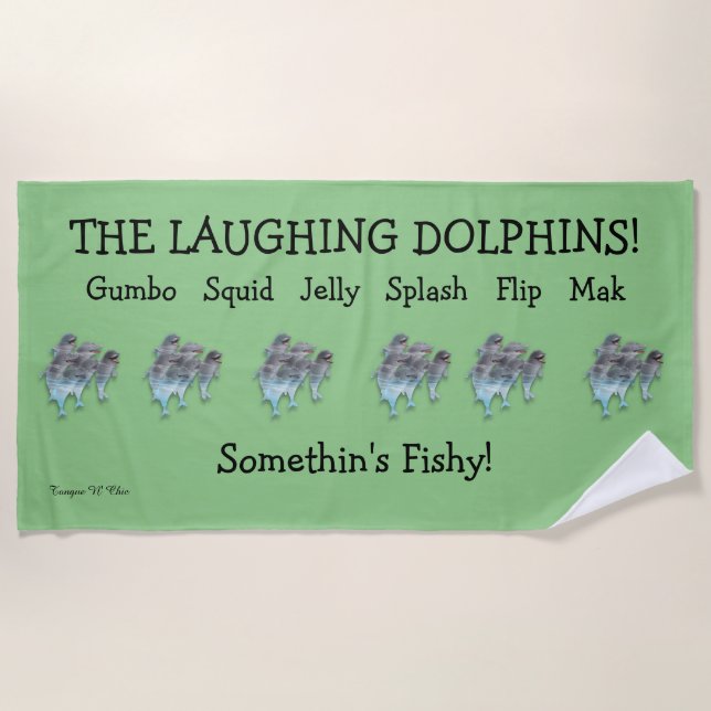 Beach Towel The Laughing Dolphins! (Front)