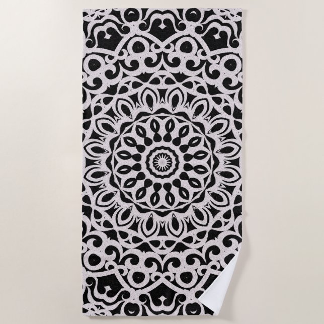 Beach Towel Tribal Mandala G385 (Front)