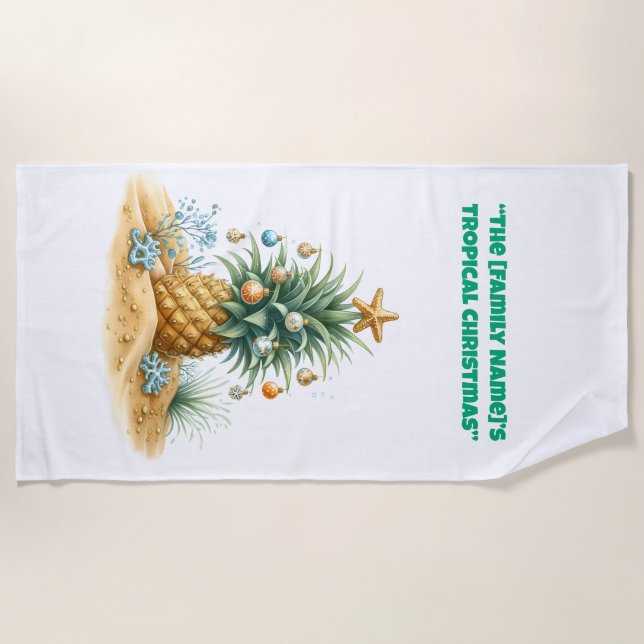 Beach Towel-Tropical Christmas Beach Towel (Front)