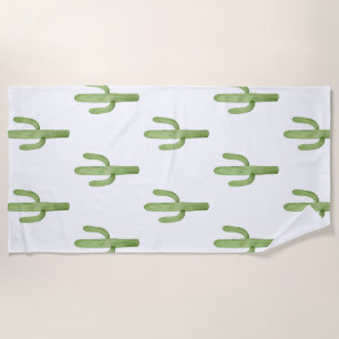 Beach towel watercolour cactus