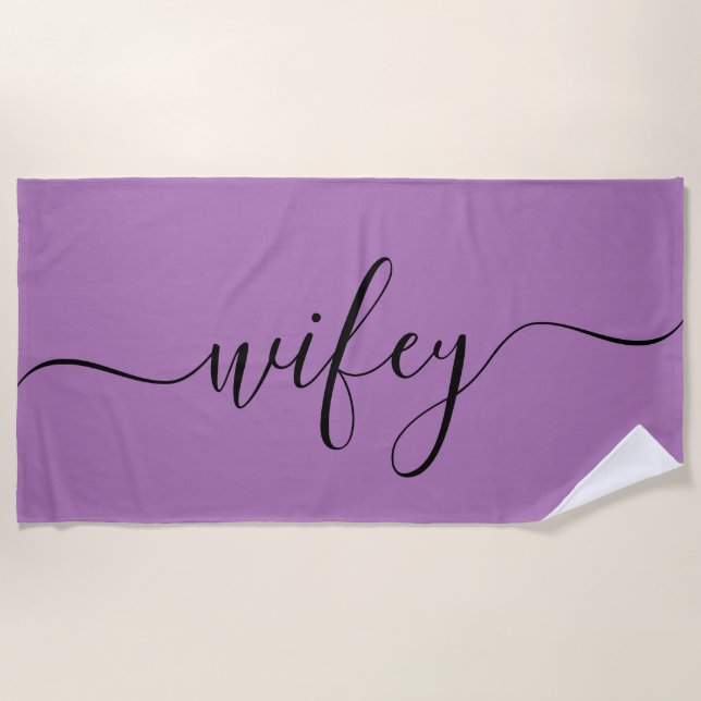 Beach Towel - Wifey Lavender (Front)