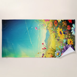 Beach Towel with colourful meadow